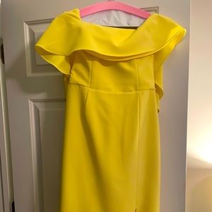 Bardot Off the Shoulder Yellow Dress